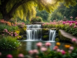 Small river in park