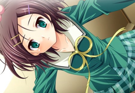 Shizuku Kurokawa - anime school girl, shizuku kurokawa, renai kateikyoushi rurumi coordinate, anime, anime girl, green
