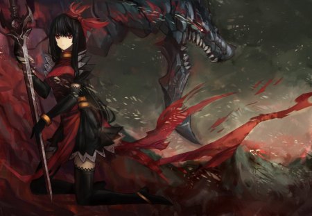 Kemeko Miazaki - red eyes, anime, fantasy, anime warrior