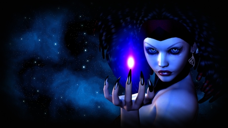 The Conjurer - witch, fantasy, stars, sorceres