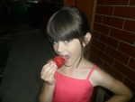 Bite the strawberry!