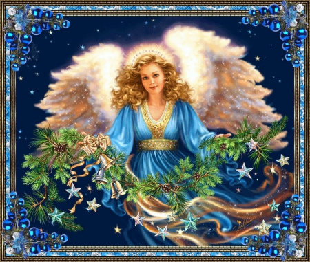 A Christmas Angel - wings, decoration, xmas, artwork