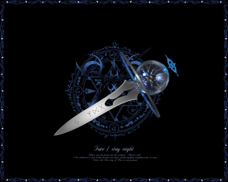 Fate Stay Night logo - logo, servant, holy grail war, fate stay night, anime, dagger