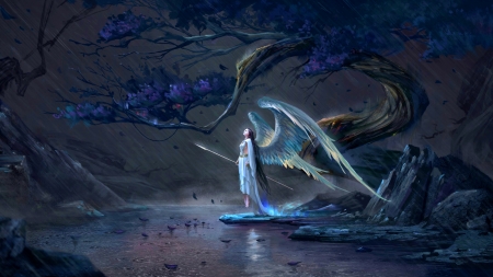 State of Grace - warrior, fantasy, storm, angel