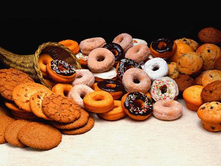 ANY ONE HUNGRY FOR A DOUGHNUT - sweet, doughnuts, colorful, tasty