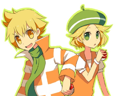 Pokemon - pokeball, hat, pokemon, scarf, barry, anime, girl, boy